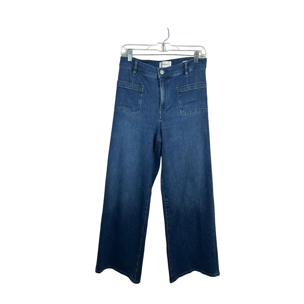 Frame Le Slim Palazzo Jeans Womens 28 Blue Excellent Thunderstorm LSPBP793